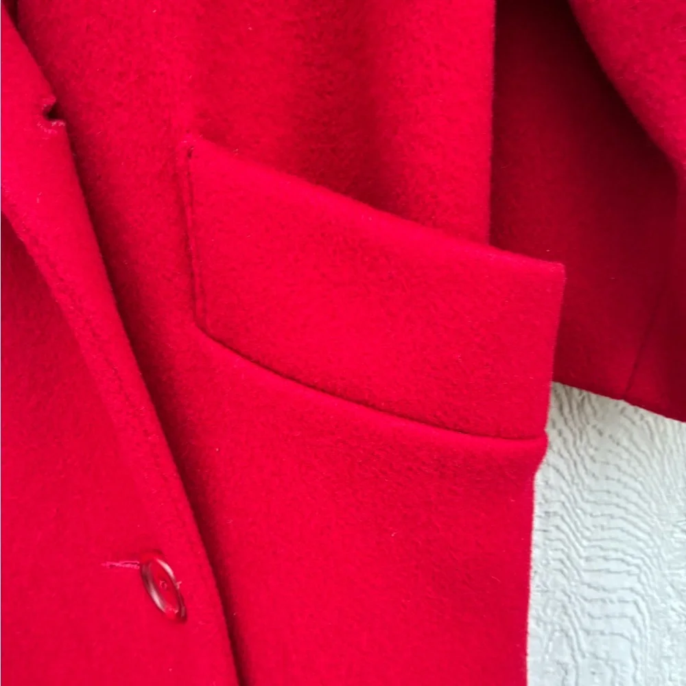 Elegant Vintage Talbots Red Wool Coat 2P – Classic Long Winter Style - Picture 5 of 11